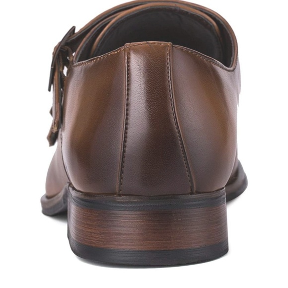 Men's Classic Oxford Dress Shoes Double Buckle Mon - Picture 3 of 5